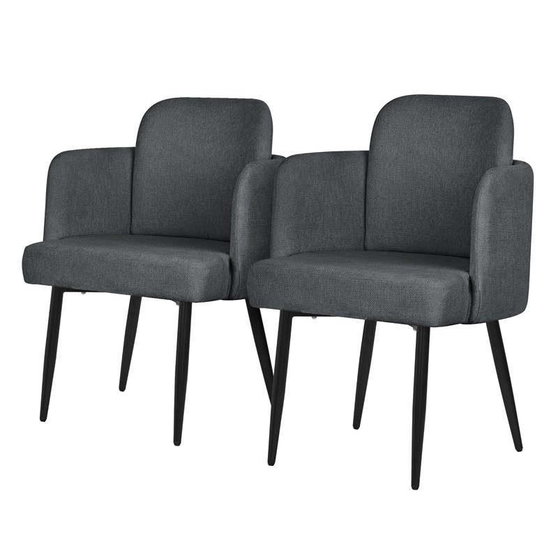 2er Set Esszimmerstühle mit Rücken- & Armlehne Anthrazit mit Metallbeinen bis 120 kg ML-Design 2er Set Esszimmerstühle mit Rücken- & Armlehne Anthrazit mit Metallbeinen bis 120 kg ML-Design