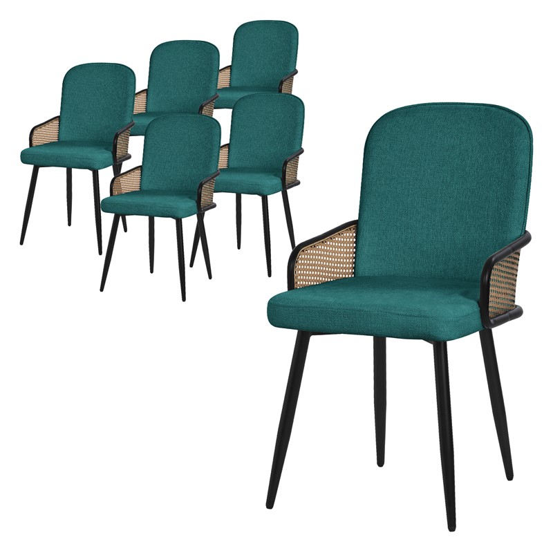 Esszimmerstühle 6er Set Petrol mit Arm- & Rückenlehne, Polsterstühle für Esszimmer & Küche ML-Design Esszimmerstühle 6er Set Petrol mit Arm- & Rückenlehne, Polsterstühle für Esszimmer & Küche ML-Design