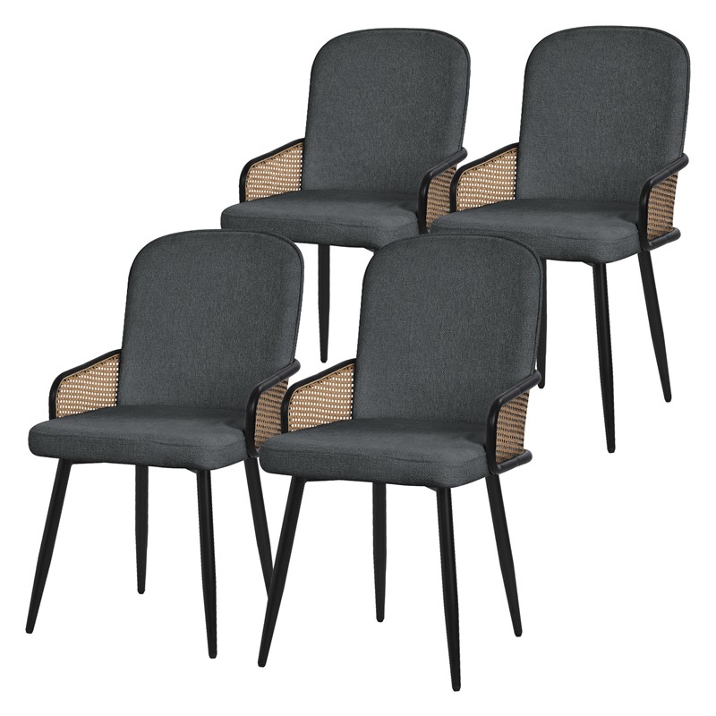 Esszimmerstühle 4er Set Anthrazit mit Arm- & Rückenlehne, Polsterstühle für Esszimmer & Küche ML-Design Esszimmerstühle 4er Set Anthrazit mit Arm- & Rückenlehne, Polsterstühle für Esszimmer & Küche ML-Design