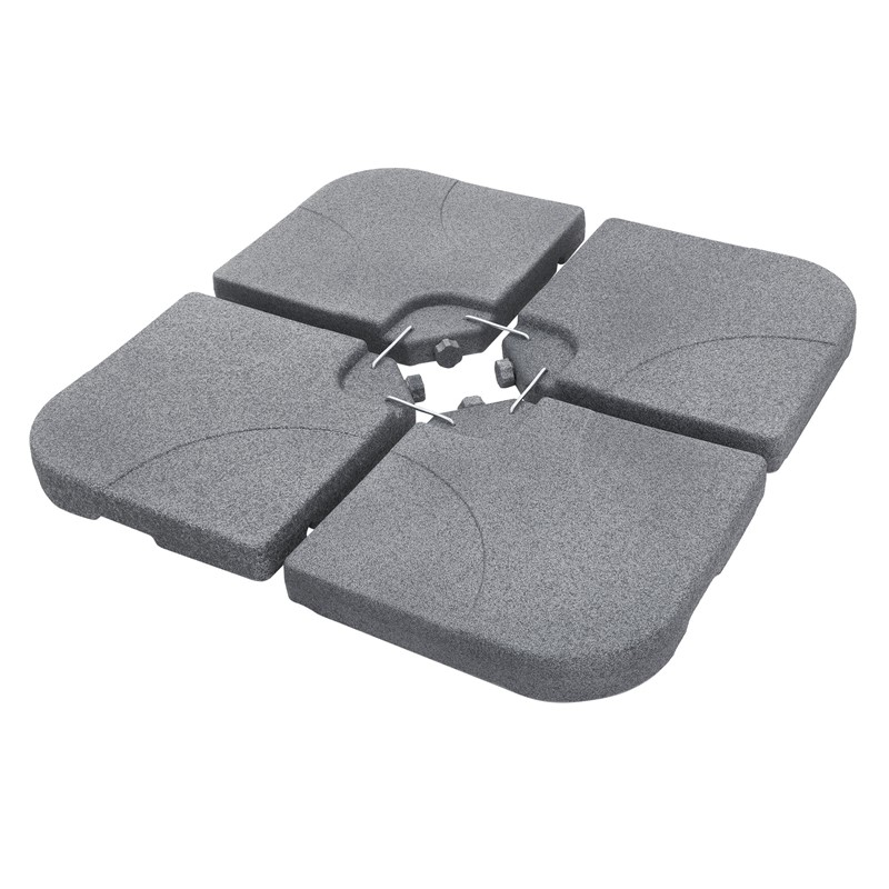 Sonnenschirmständer 4-teilig, Steinoptik Schirmgewicht, Gewichtsplatten für Ampelschirmständer befüllbar mit 60 Liter Wasser/80kg Sand ML-Design Sonnenschirmständer 4-teilig, Steinoptik Schirmgewicht, Gewichtsplatten für Ampelschirmständer befüllbar mit 60 Liter Wasser/80kg Sand ML-Design