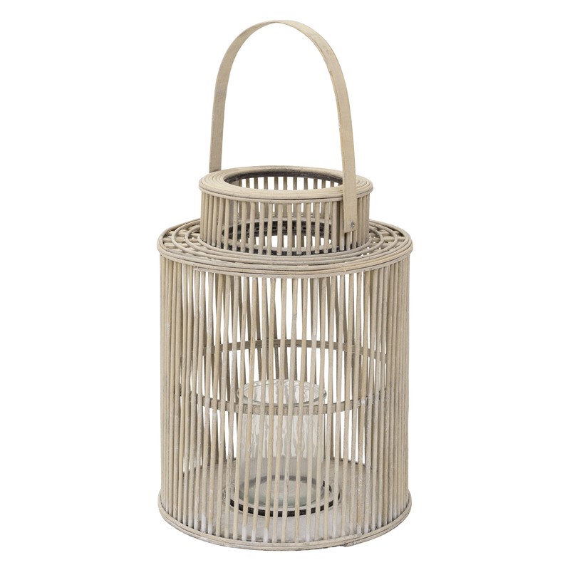 Bambus Laterne, Windlicht H: 54,5 cm Holzfarbe, Boho Gartenlaterne mit Henkel & Glaseinsatz, Flechtoptik Kerzenhalter Bambus Laterne, Windlicht H: 54,5 cm Holzfarbe, Boho Gartenlaterne mit Henkel & Glaseinsatz, Flechtoptik Kerzenhalter