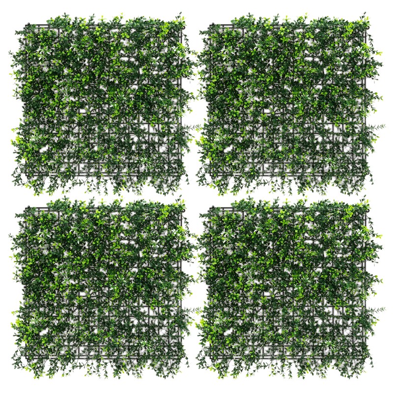 4er Set Kunstpflanzen Wandpaneel Pachysandra 50x50 cm, Künstliche Pflanzenwand Outdoor, Wandgarten UV-beständig, Blumenwand für Wand Balkon Garten 4er Set Kunstpflanzen Wandpaneel Pachysandra 50x50 cm, Künstliche Pflanzenwand Outdoor, Wandgarten UV-beständig, Blumenwand für Wand Balkon Garten