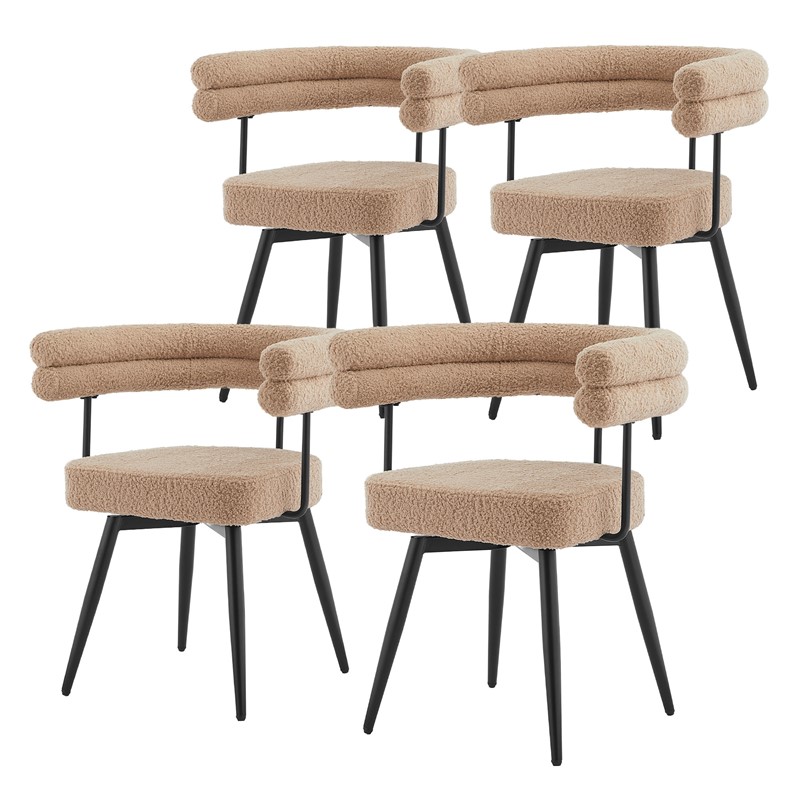 4er Set Esszimmerstühle 360° drehbar in Braun Teddy-Stoff mit Arm- und Rückenlehnen Küchenstuhl ML-Design 4er Set Esszimmerstühle 360° drehbar in Braun Teddy-Stoff mit Arm- und Rückenlehnen Küchenstuhl ML-Design
