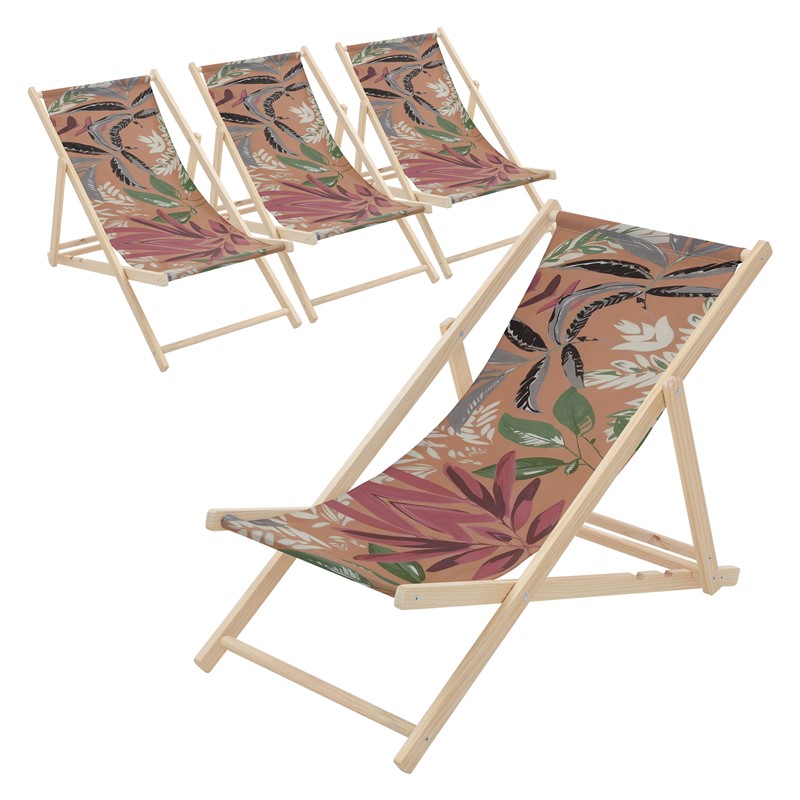4er Set Gartenliege aus Holz in Floral Braun-Rot-Grün klappbarer Beachstuhl Strandstuhl Strandliege Liegestuhl Sonnenliege Relaxliege 4er Set Gartenliege aus Holz in Floral Braun-Rot-Grün klappbarer Beachstuhl Strandstuhl Strandliege Liegestuhl Sonnenliege Relaxliege