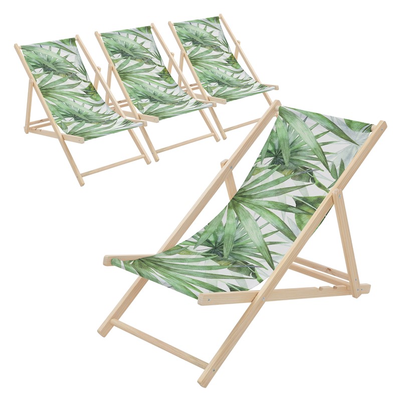 4er Set Gartenliege aus Holz in Palme Grün-Weiß klappbarer Beachstuhl Strandstuhl Strandliege Liegestuhl Sonnenliege Relaxliege 4er Set Gartenliege aus Holz in Palme Grün-Weiß klappbarer Beachstuhl Strandstuhl Strandliege Liegestuhl Sonnenliege Relaxliege