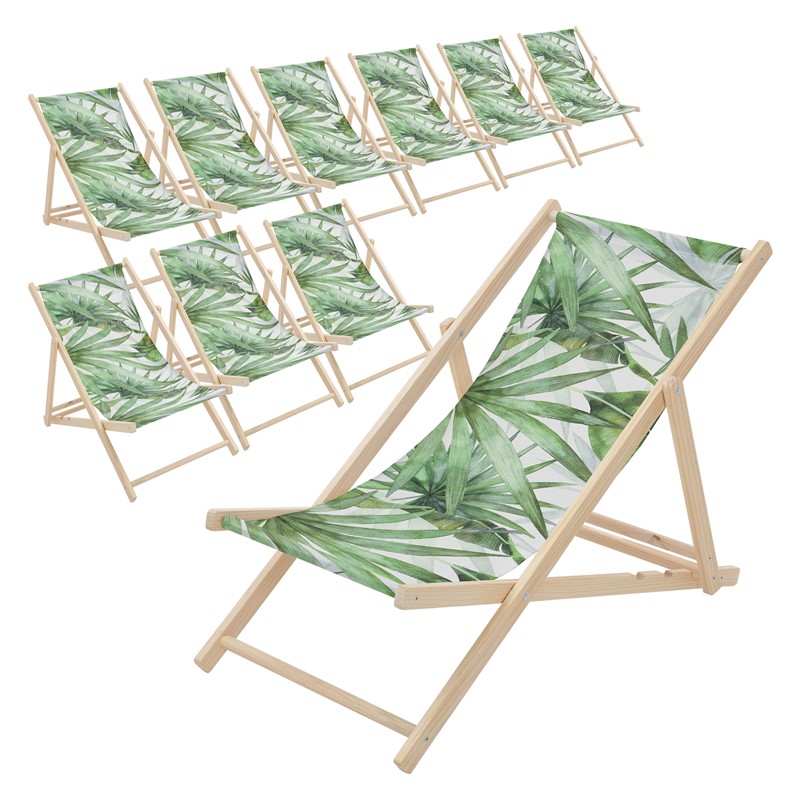 10er Set Gartenliege aus Holz in Palme Grün-Weiß klappbarer Beachstuhl Strandstuhl Strandliege Liegestuhl Sonnenliege Relaxliege 10er Set Gartenliege aus Holz in Palme Grün-Weiß klappbarer Beachstuhl Strandstuhl Strandliege Liegestuhl Sonnenliege Relaxliege
