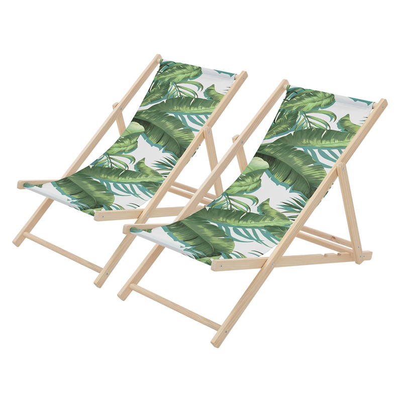 2er Set Gartenliege aus Holz in Tropical Grün-Weiß klappbarer Beachstuhl Strandstuhl Strandliege Liegestuhl Sonnenliege Relaxliege 2er Set Gartenliege aus Holz in Tropical Grün-Weiß klappbarer Beachstuhl Strandstuhl Strandliege Liegestuhl Sonnenliege Relaxliege