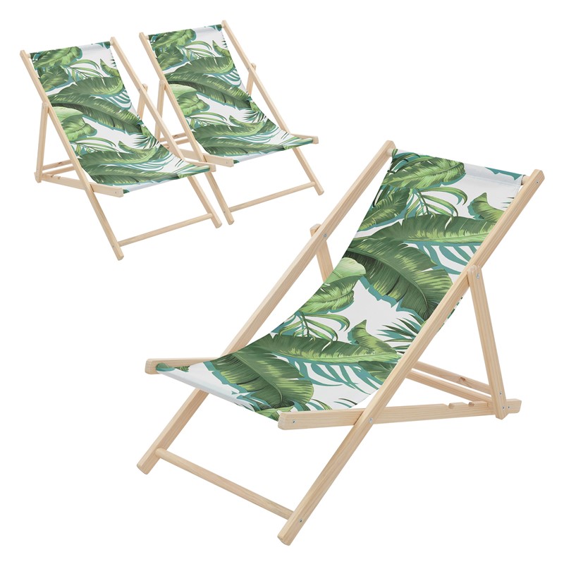 3er Set Gartenliege aus Holz in Tropical Grün-Weiß klappbarer Beachstuhl Strandstuhl Strandliege Liegestuhl Sonnenliege Relaxliege 3er Set Gartenliege aus Holz in Tropical Grün-Weiß klappbarer Beachstuhl Strandstuhl Strandliege Liegestuhl Sonnenliege Relaxliege