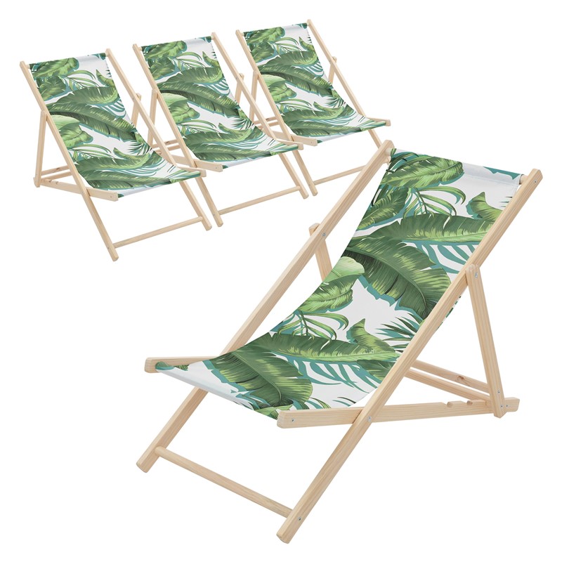 4er Set Gartenliege aus Holz in Tropical Grün-Weiß klappbarer Beachstuhl Strandstuhl Strandliege Liegestuhl Sonnenliege Relaxliege 4er Set Gartenliege aus Holz in Tropical Grün-Weiß klappbarer Beachstuhl Strandstuhl Strandliege Liegestuhl Sonnenliege Relaxliege
