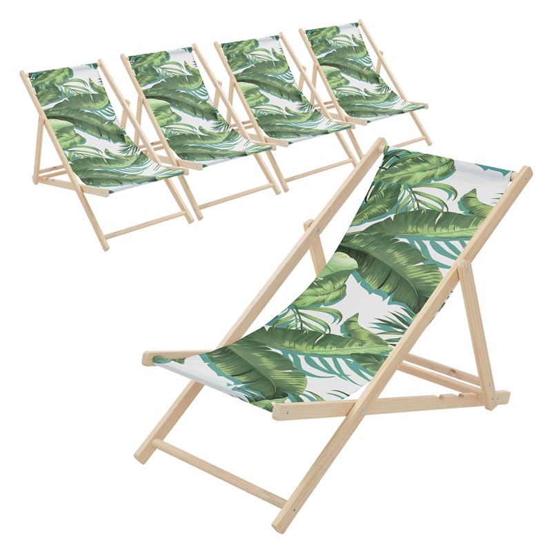 5er Set Gartenliege aus Holz in Tropical Grün-Weiß klappbarer Beachstuhl Strandstuhl Strandliege Liegestuhl Sonnenliege Relaxliege 5er Set Gartenliege aus Holz in Tropical Grün-Weiß klappbarer Beachstuhl Strandstuhl Strandliege Liegestuhl Sonnenliege Relaxliege