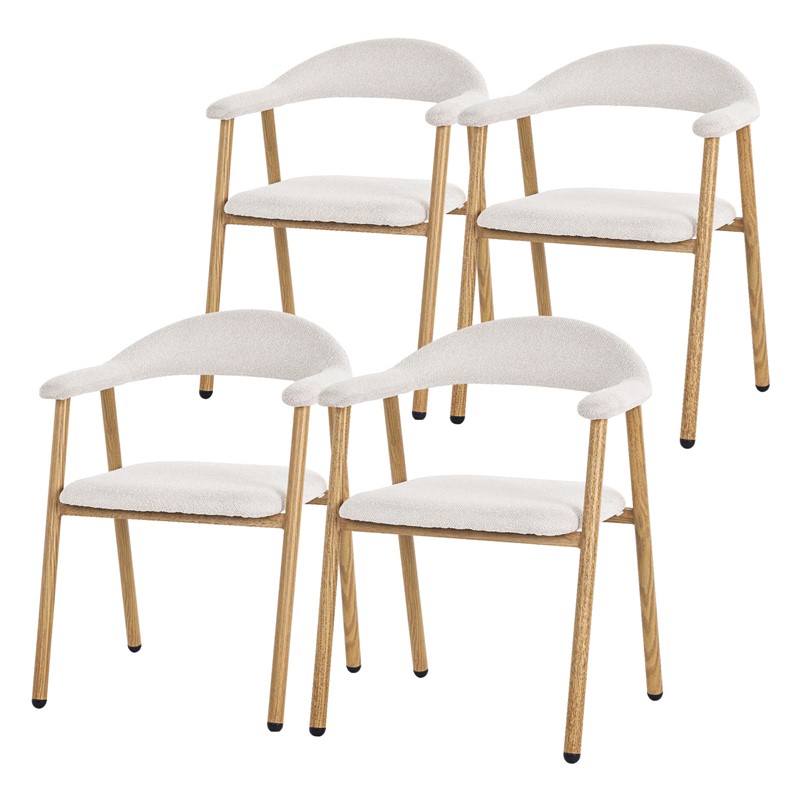 Esszimmerstühle 4er Set mit Armlehne, Rückenlehne & Webstruktur, Beige, Wohnzimmerstühle Küchenstühle Polsterstühle ML-Design Esszimmerstühle 4er Set mit Armlehne, Rückenlehne & Webstruktur, Beige, Wohnzimmerstühle Küchenstühle Polsterstühle ML-Design